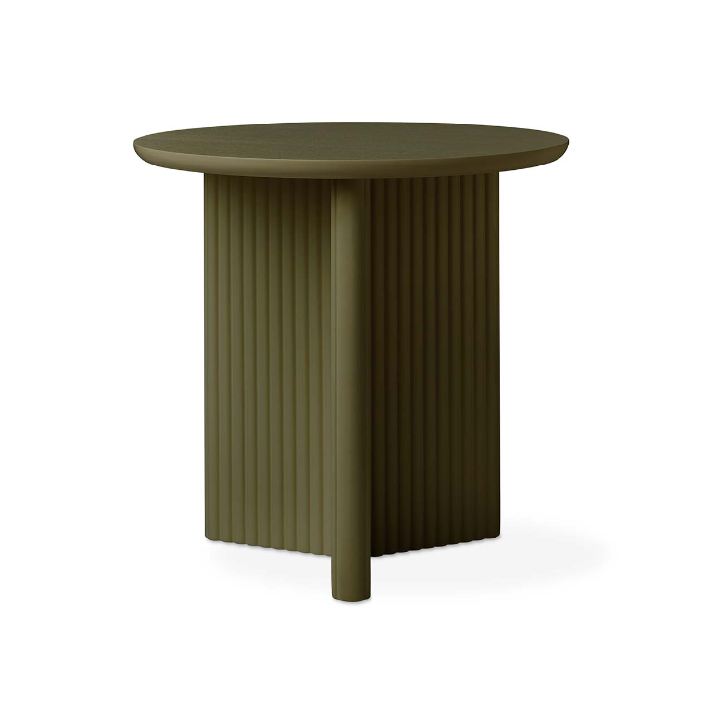 Olive Green Ribbed Coffee Table